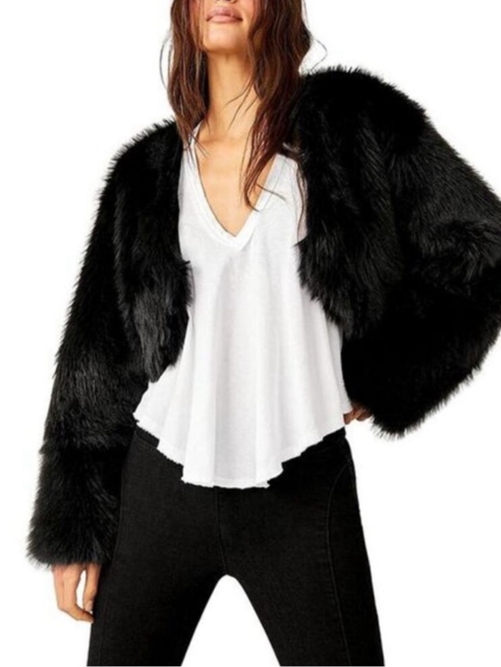 NEW Free People Martini Bolero
Cropped Faux Fur Jacket XS Party Night Out